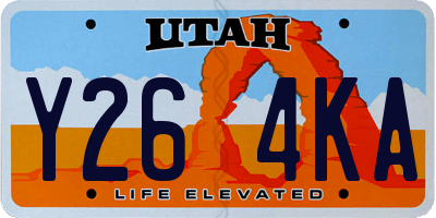 UT license plate Y264KA