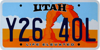 UT license plate Y264OL