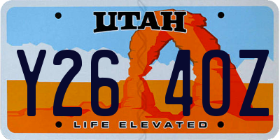 UT license plate Y264OZ