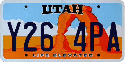 UT license plate Y264PA