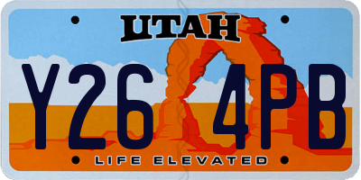 UT license plate Y264PB