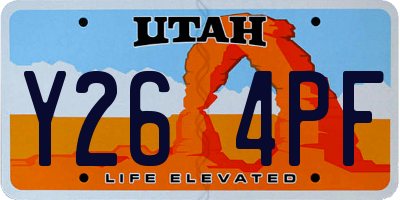 UT license plate Y264PF