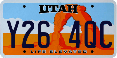 UT license plate Y264QC