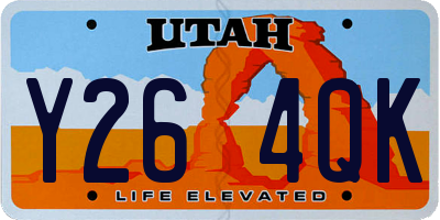 UT license plate Y264QK