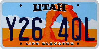 UT license plate Y264QL