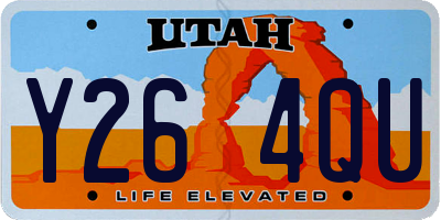 UT license plate Y264QU