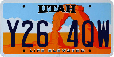 UT license plate Y264QW