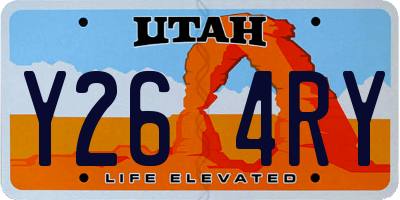 UT license plate Y264RY