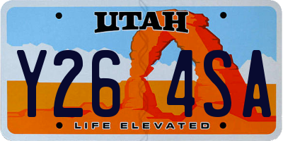 UT license plate Y264SA