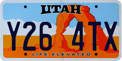 UT license plate Y264TX
