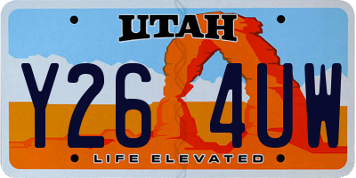 UT license plate Y264UW