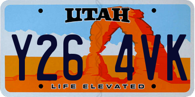 UT license plate Y264VK