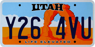 UT license plate Y264VU
