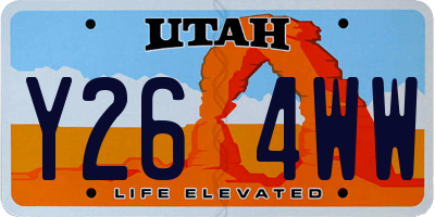 UT license plate Y264WW