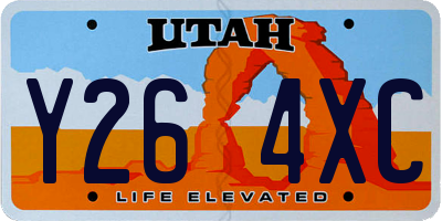 UT license plate Y264XC