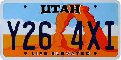 UT license plate Y264XI