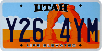 UT license plate Y264YM