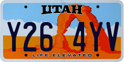 UT license plate Y264YV