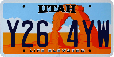 UT license plate Y264YW