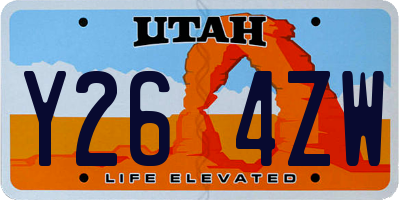 UT license plate Y264ZW