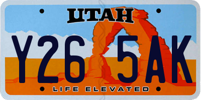 UT license plate Y265AK