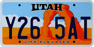 UT license plate Y265AT