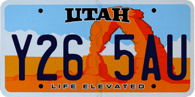UT license plate Y265AU