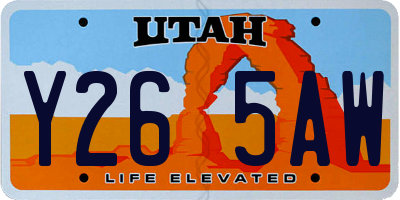 UT license plate Y265AW