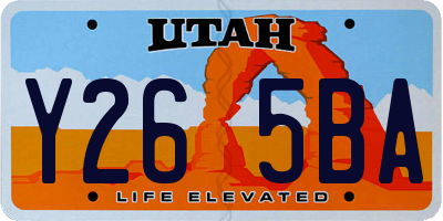 UT license plate Y265BA
