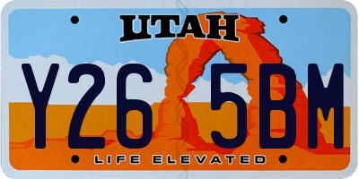 UT license plate Y265BM