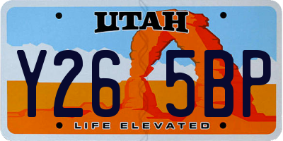UT license plate Y265BP