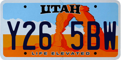 UT license plate Y265BW