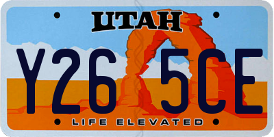 UT license plate Y265CE