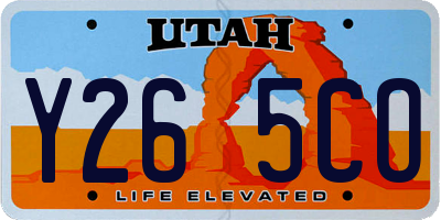 UT license plate Y265CO