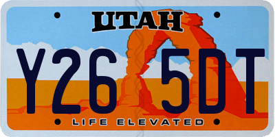 UT license plate Y265DT