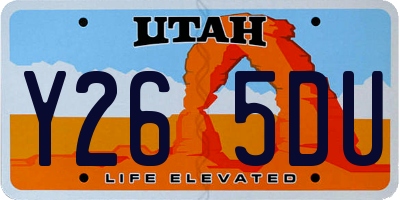 UT license plate Y265DU
