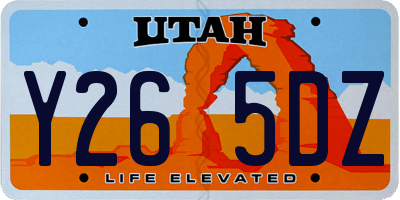 UT license plate Y265DZ