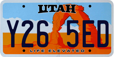 UT license plate Y265ED