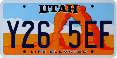 UT license plate Y265EF
