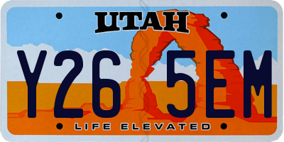 UT license plate Y265EM