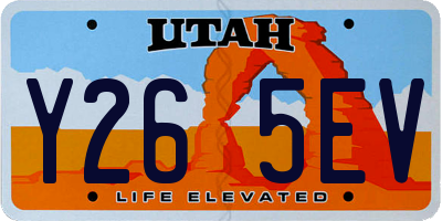 UT license plate Y265EV