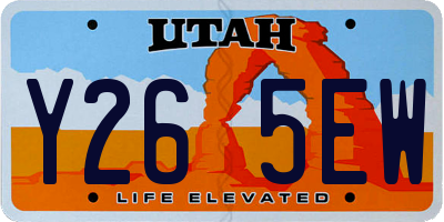 UT license plate Y265EW