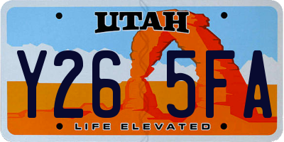 UT license plate Y265FA
