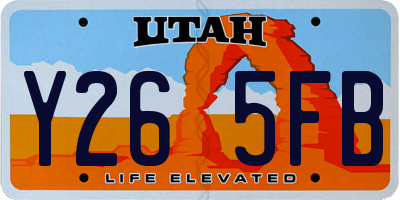 UT license plate Y265FB