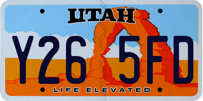 UT license plate Y265FD