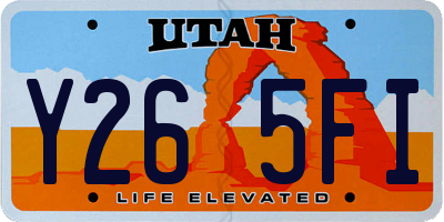 UT license plate Y265FI