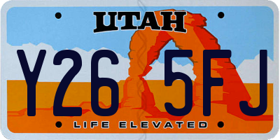 UT license plate Y265FJ