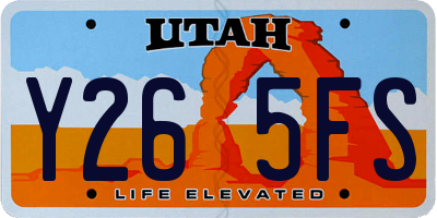 UT license plate Y265FS