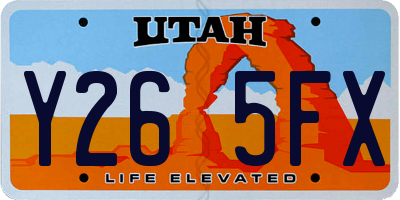 UT license plate Y265FX