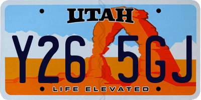 UT license plate Y265GJ